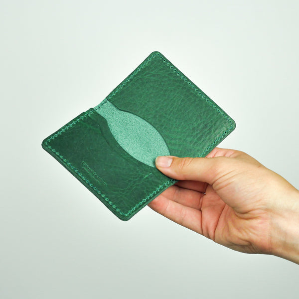 Missouri Black Leather Card Holder | Handmade Leather Slim Wallet Tan / No Thanks