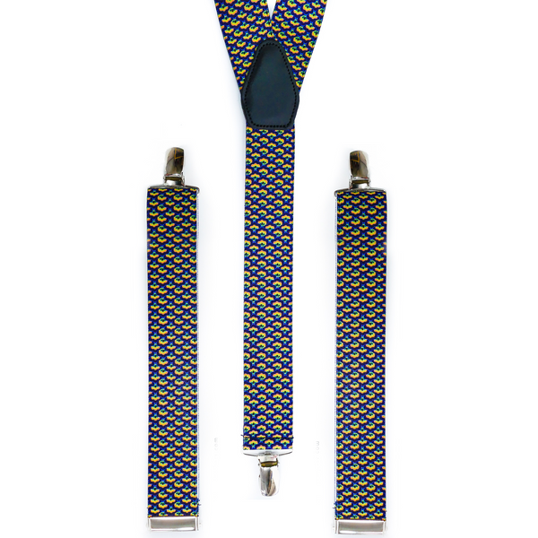 BROOKS BROTHERS BRACES Navy Blue Gold stripe men's suspenders $28.00 -  PicClick