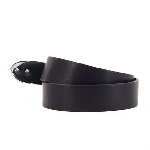 Black 1 1/2" 3 Part Buckle Leather Belt