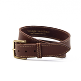 Brown and Fawn 1 1/2" Stitched Leather Belt