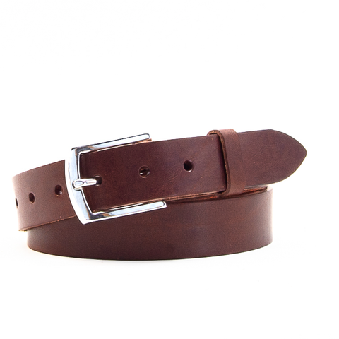 1 1/4" Classic Brown Leather Belt