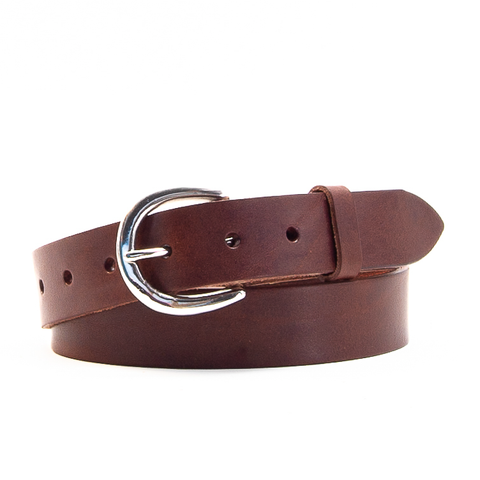 1 1/4" Classic Brown Leather Belt