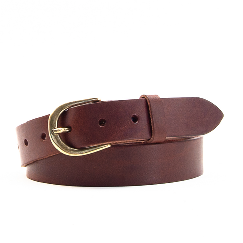 1 1/4" Classic Brown Leather Belt