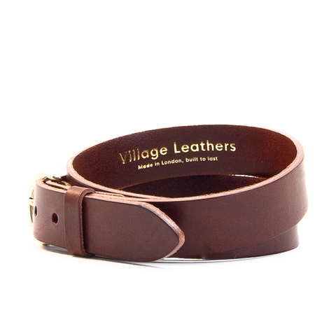 1 1/4" Classic Brown Leather Belt