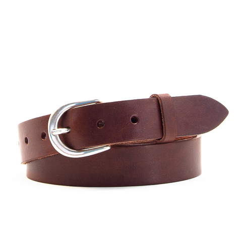 1 1/4" Classic Brown Leather Belt