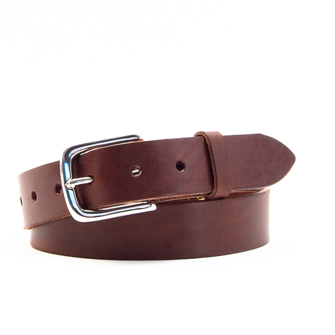 1 1/4" Classic Brown Leather Belt