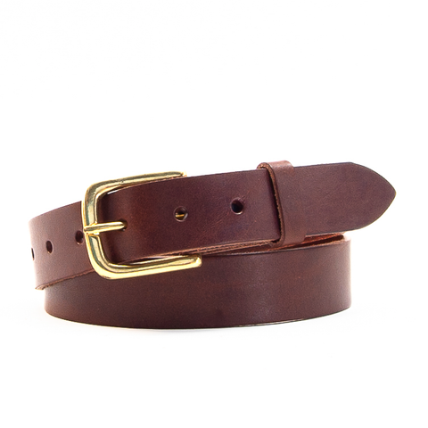 1 1/4" Classic Brown Leather Belt