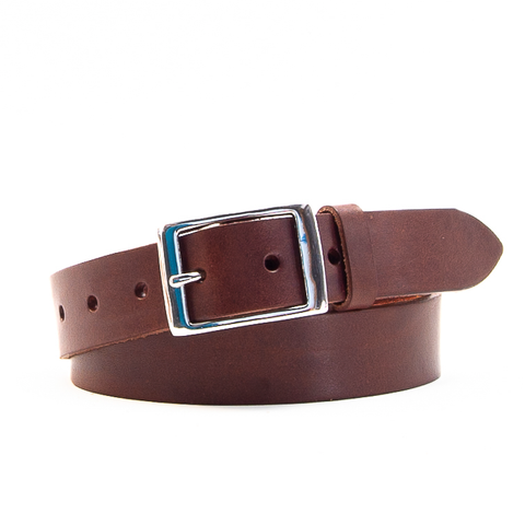 1 1/4" Classic Brown Leather Belt