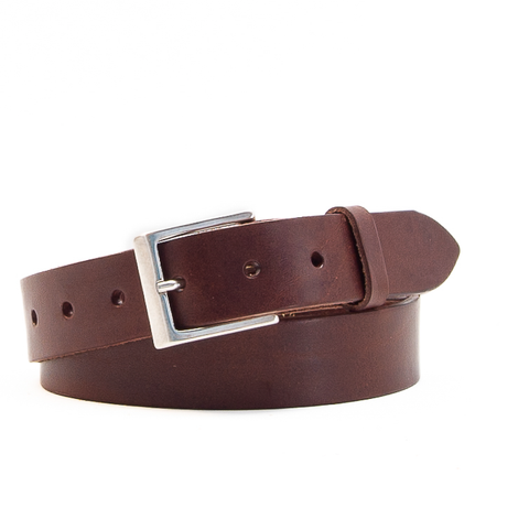 1 1/4" Classic Brown Leather Belt