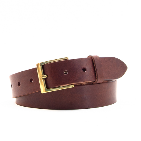 1 1/4" Classic Brown Leather Belt