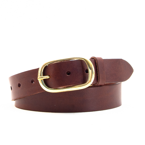 1 1/4" Classic Brown Leather Belt