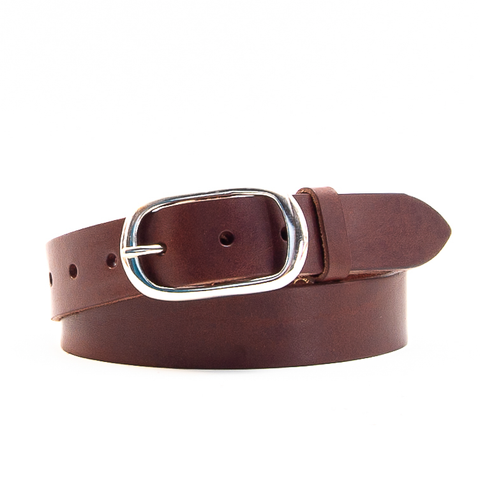 1 1/4" Classic Brown Leather Belt