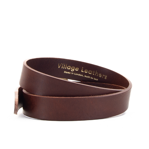 Buckle and Loop 1 1/8" Brown Leather Belt