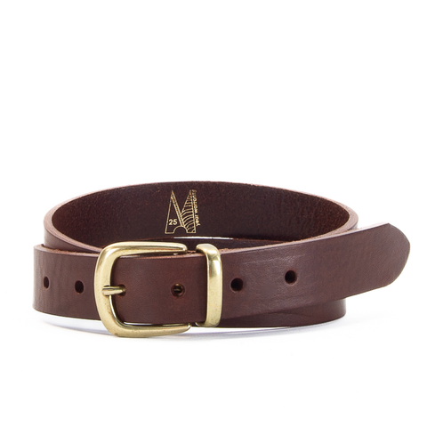 Buckle and Loop 1 1/8" Brown Leather Belt