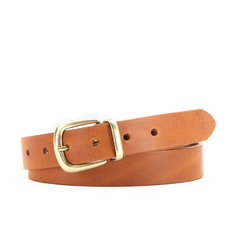 Buckle and Loop 1 1/8" Tan Leather Belt