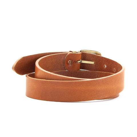 Buckle and Loop 1 1/8" Tan Leather Belt