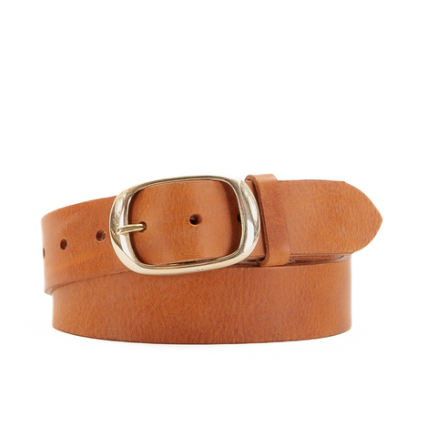 1 1/2" Classic Tan Leather Belt