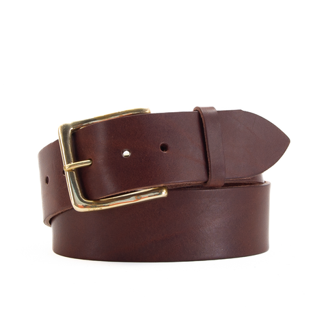 2" Classic Brown Leather Belt