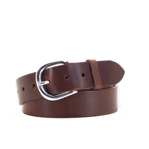 1 1/2" Classic Brown Leather Belt