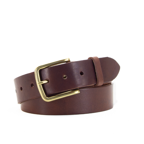 1 1/2" Classic Brown Leather Belt