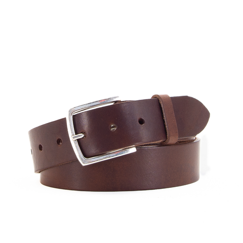 1 1/2" Classic Brown Leather Belt