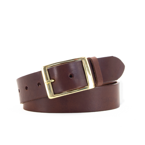 1 1/2" Classic Brown Leather Belt