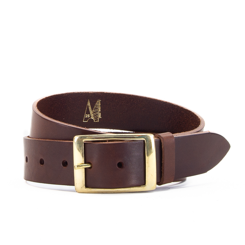 1 1/2" Classic Brown Leather Belt