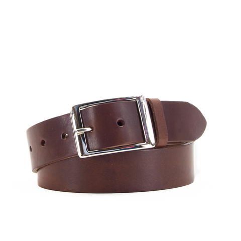 1 1/2" Classic Brown Leather Belt