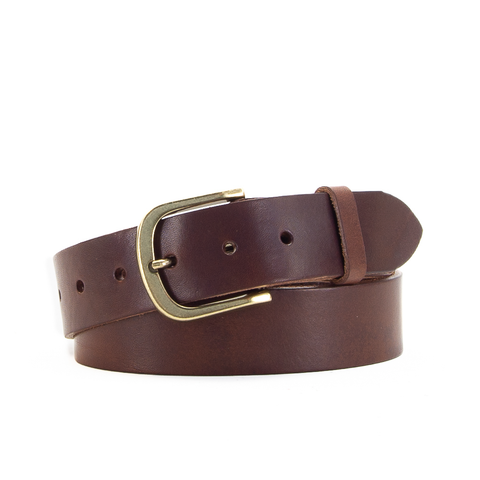 1 1/2" Classic Brown Leather Belt