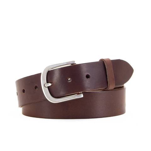 1 1/2" Classic Brown Leather Belt