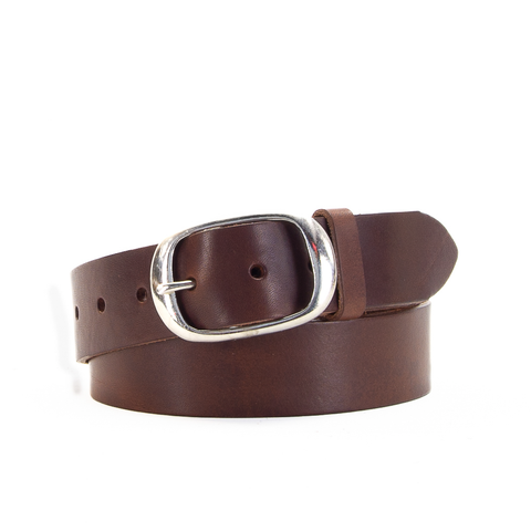 1 1/2" Classic Brown Leather Belt