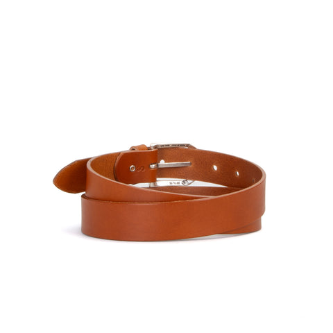 Art Deco 1 1/8" Tan Leather Belt