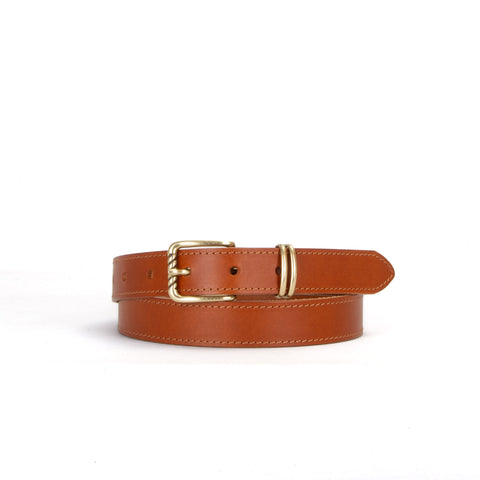 Art Nouveau 1" Tan Leather Belt