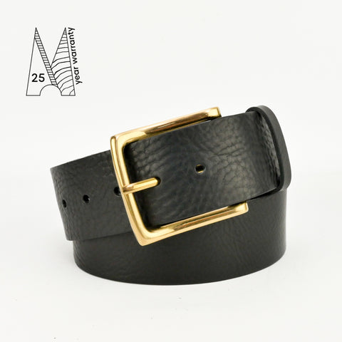 2" Classic Black Leather Belt