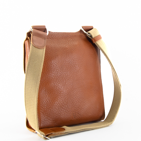 Tan Leather Turnlock Shoulder Bag