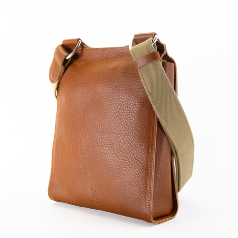 Tan Leather Turnlock Shoulder Bag