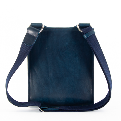 Navy Leather Turnlock Shoulder Bag