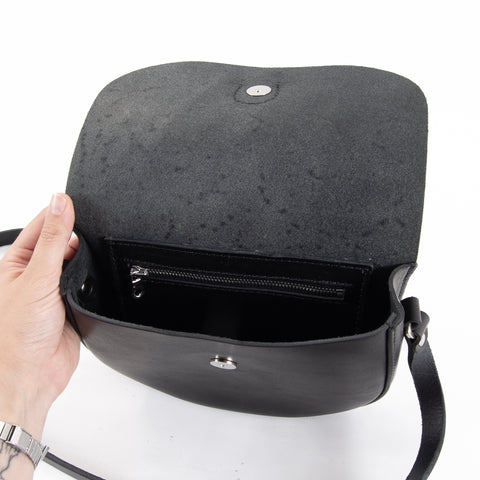 Mini-Belle Black Leather Crossbody Bag