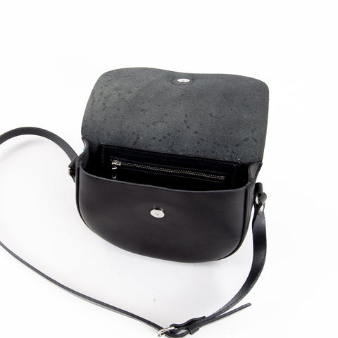 Mini-Belle Black Leather Crossbody Bag