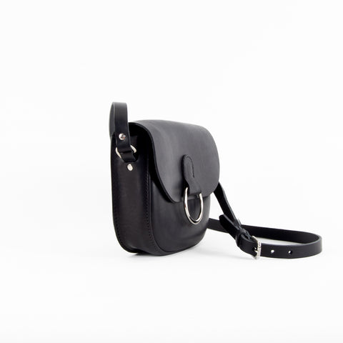 Mini-Belle Black Leather Crossbody Bag