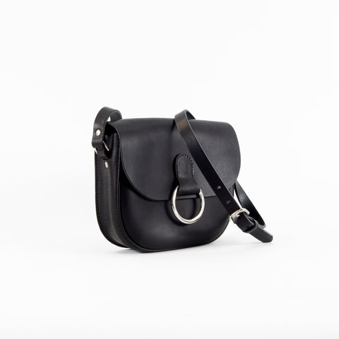 Mini-Belle Black Leather Crossbody Bag