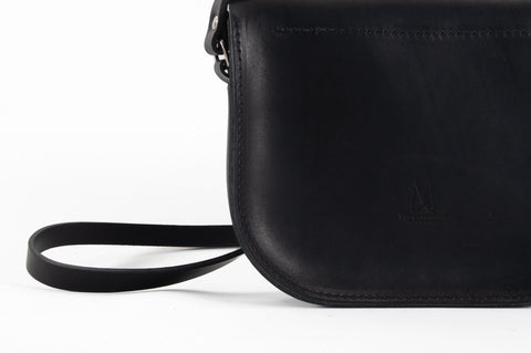 Mini-Belle Black Leather Crossbody Bag