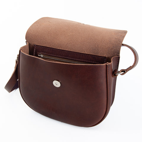 Mini-Belle Brown Leather Crossbody Bag