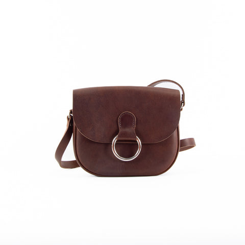 Mini-Belle Brown Leather Crossbody Bag