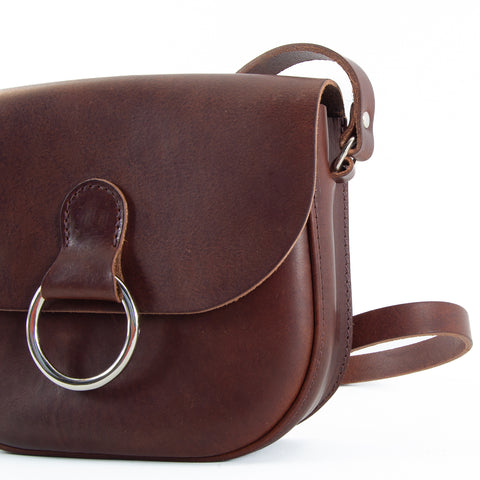 Mini-Belle Brown Leather Crossbody Bag