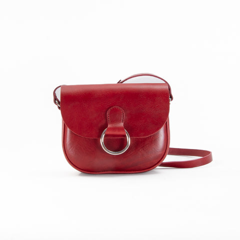 Mini-Belle Burgundy Leather Crossbody Bag