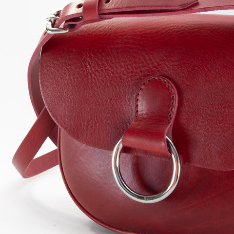 Mini-Belle Burgundy Leather Crossbody Bag