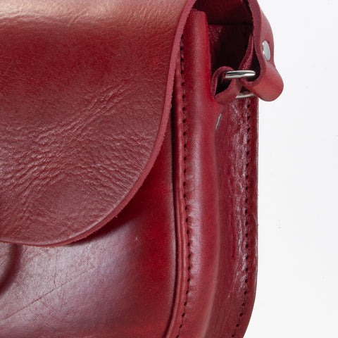 Mini-Belle Burgundy Leather Crossbody Bag