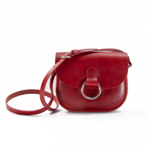 Mini-Belle Burgundy Leather Crossbody Bag