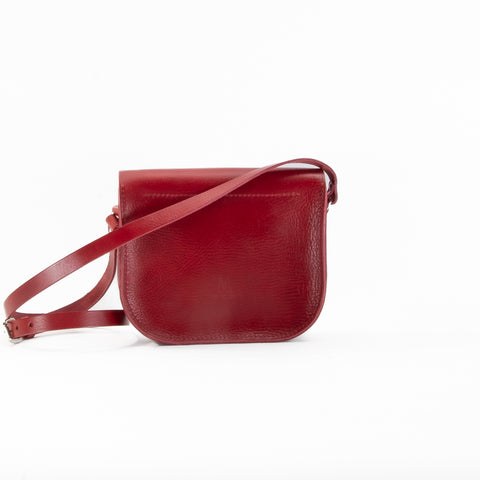 Mini-Belle Burgundy Leather Crossbody Bag